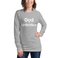God Is Unlimited White Unisex Long Sleeve Tee