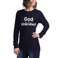 God Is Unlimited White Unisex Long Sleeve Tee
