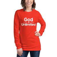 God Is Unlimited White Unisex Long Sleeve Tee