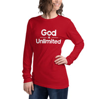God Is Unlimited White Unisex Long Sleeve Tee