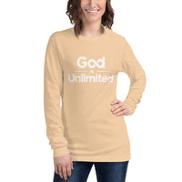 God Is Unlimited White Unisex Long Sleeve Tee