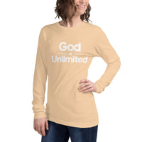 God Is Unlimited White Unisex Long Sleeve Tee