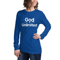 God Is Unlimited White Unisex Long Sleeve Tee