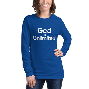 God Is Unlimited White Unisex Long Sleeve Tee