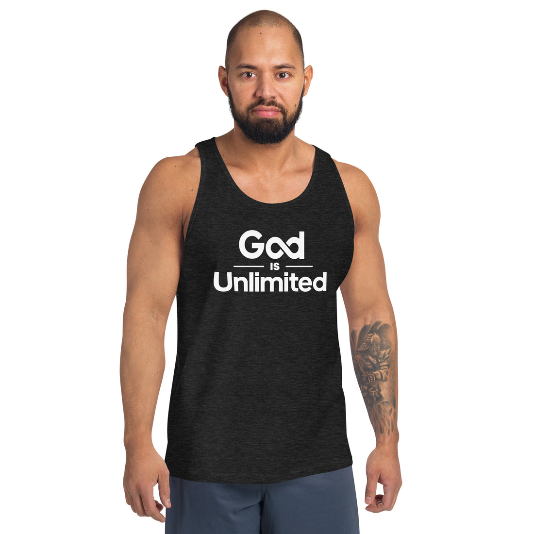 God is Unlimited White Unisex Tank Top