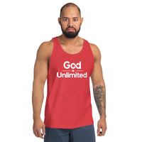 God is Unlimited White Unisex Tank Top