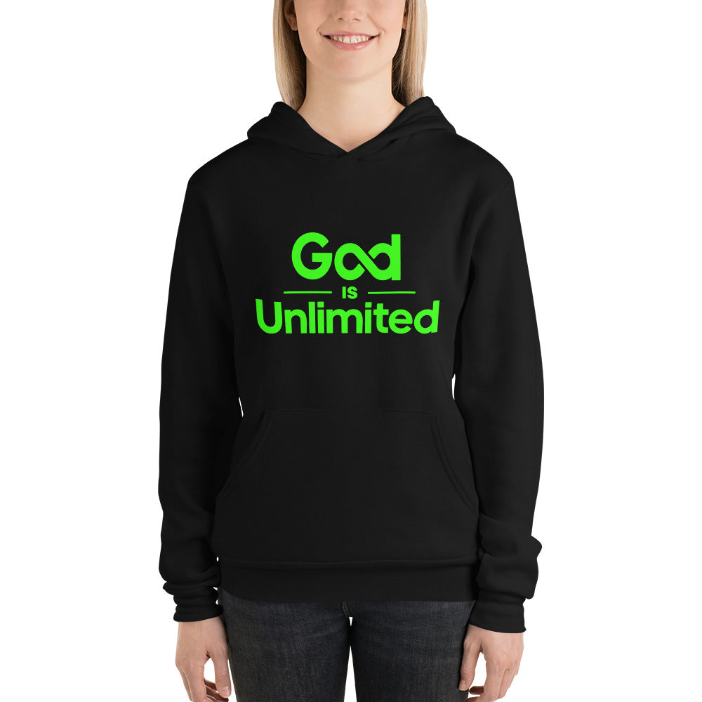 Lime Green God is Unlimited Unisex Hoodie