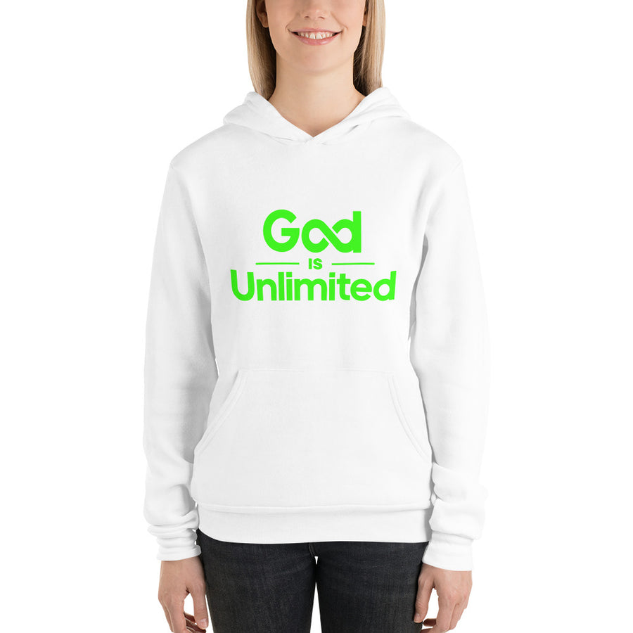 Lime Green God is Unlimited Unisex Hoodie