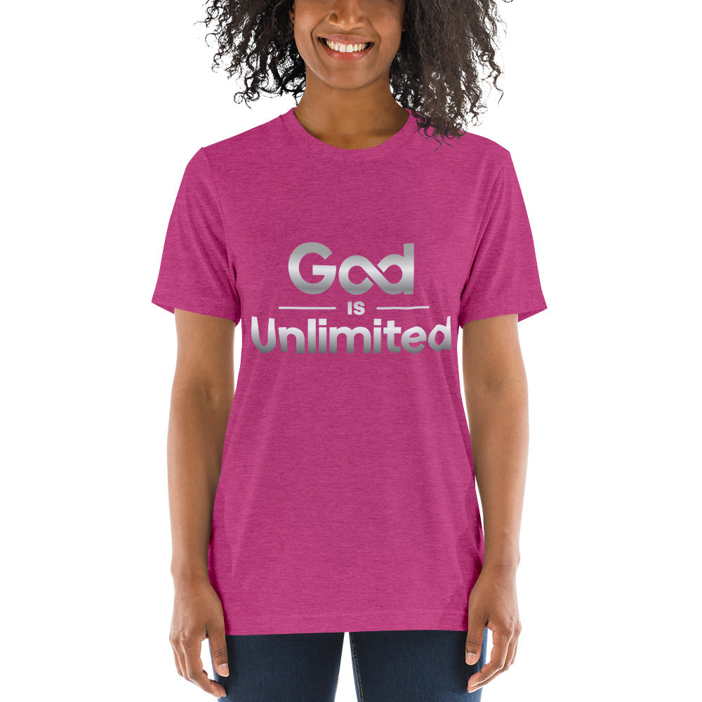 God is Unlimited Grey Unisex Short Sleeve T-Shirt