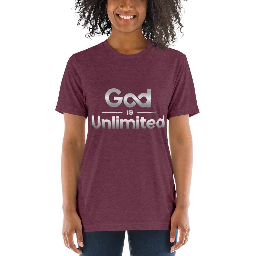 God is Unlimited Grey Unisex Short Sleeve T-Shirt