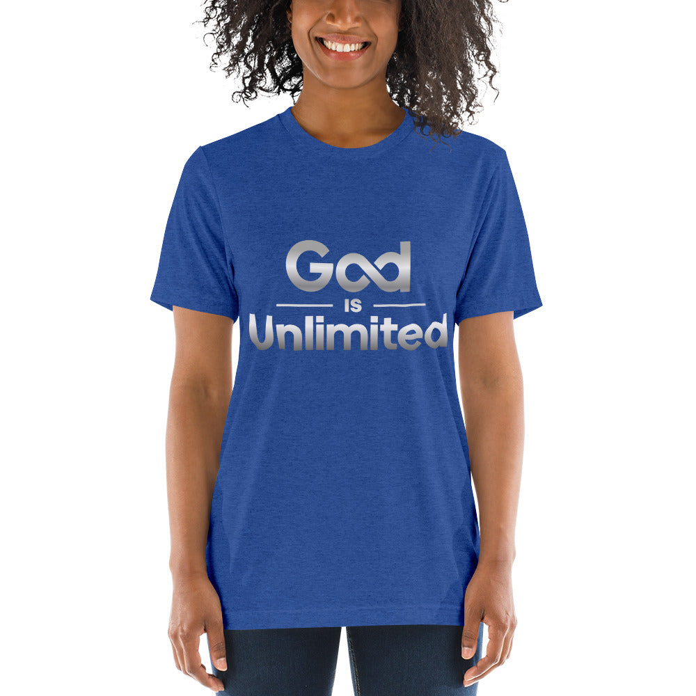 God is Unlimited Grey Unisex Short Sleeve T-Shirt